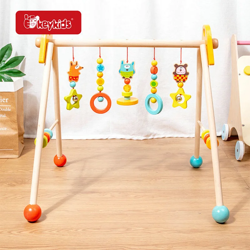 Play Gym Frame Activity Gym Wooden Baby Toys with Hanging Bar W08K376